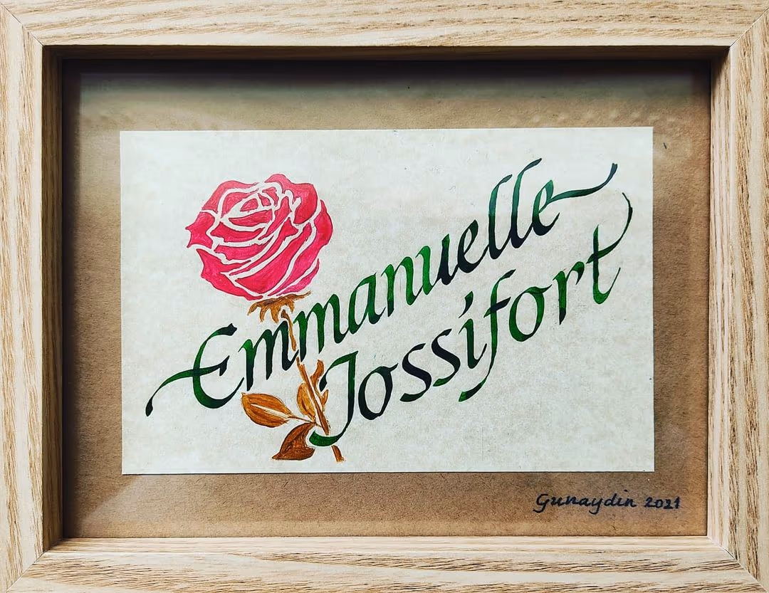 Échantillon calligraphié