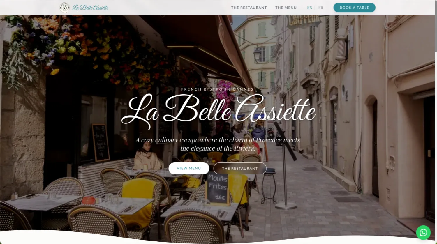La Belle Assiette, site vitrine sur mesure